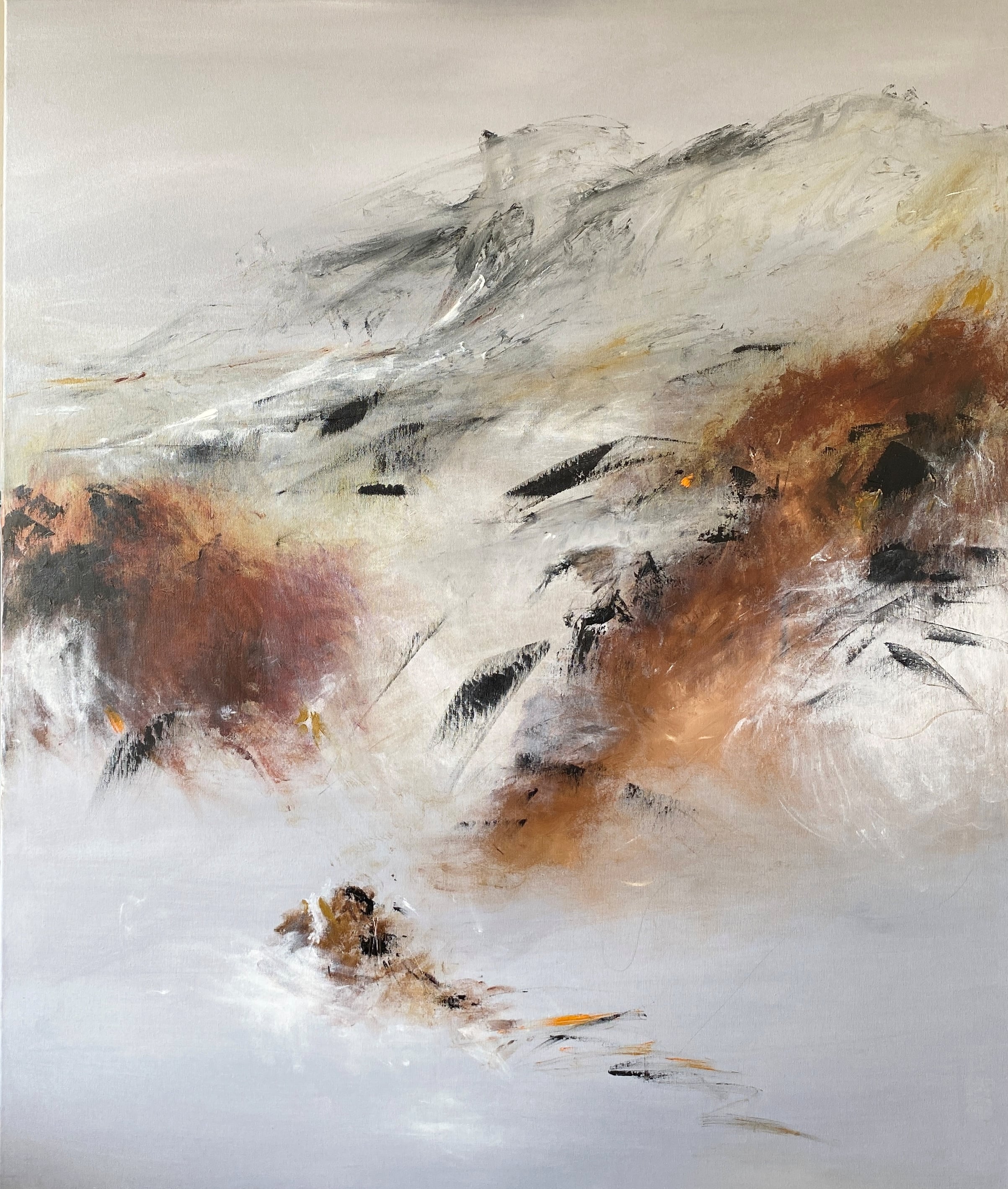 100x120 For your joy. A hush of light on whispering land, soft rust and gold by winter's hand.