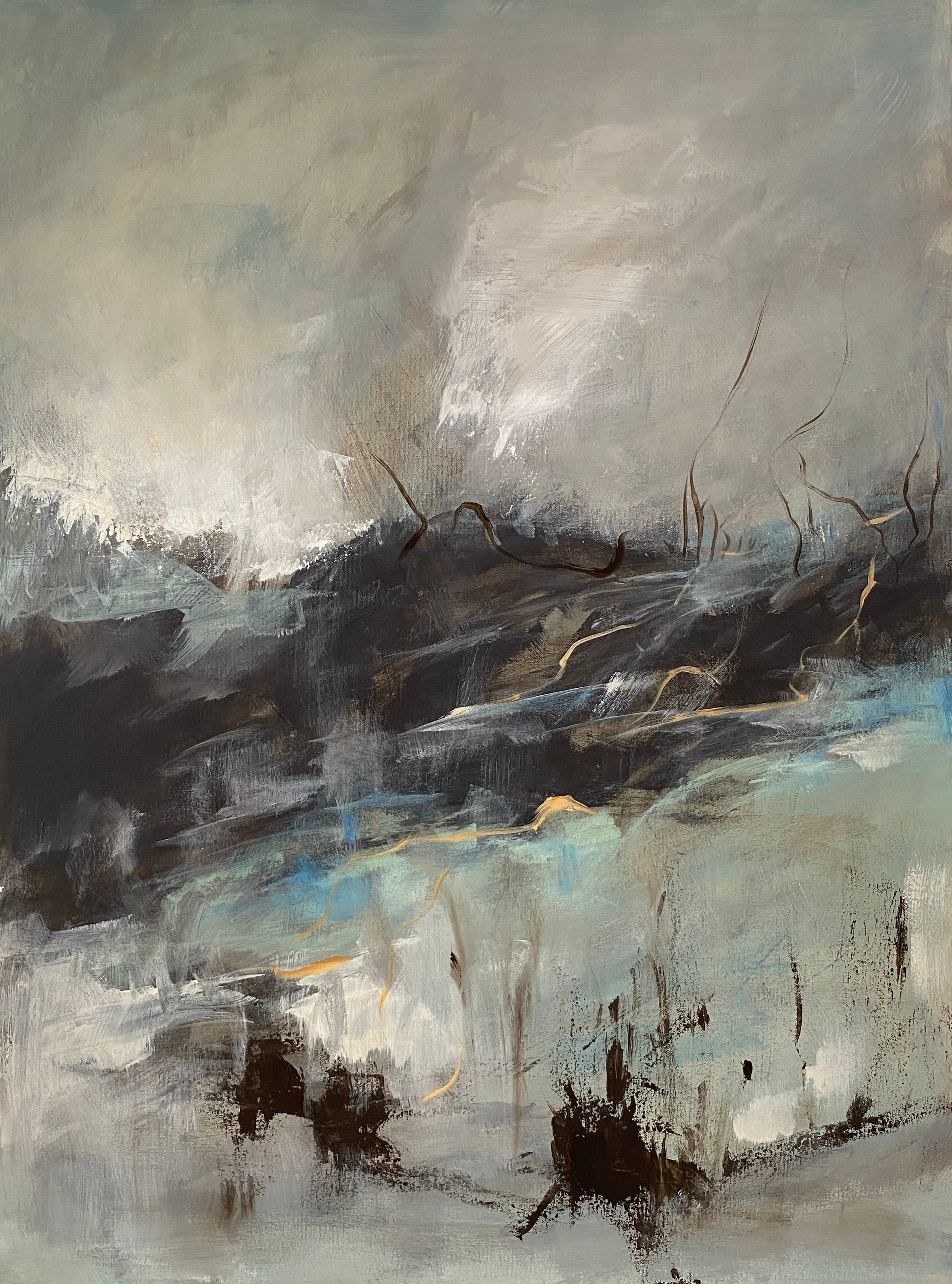 Beyond the mist 60x70cm
A landscape where mist, light and darkness quietly meet