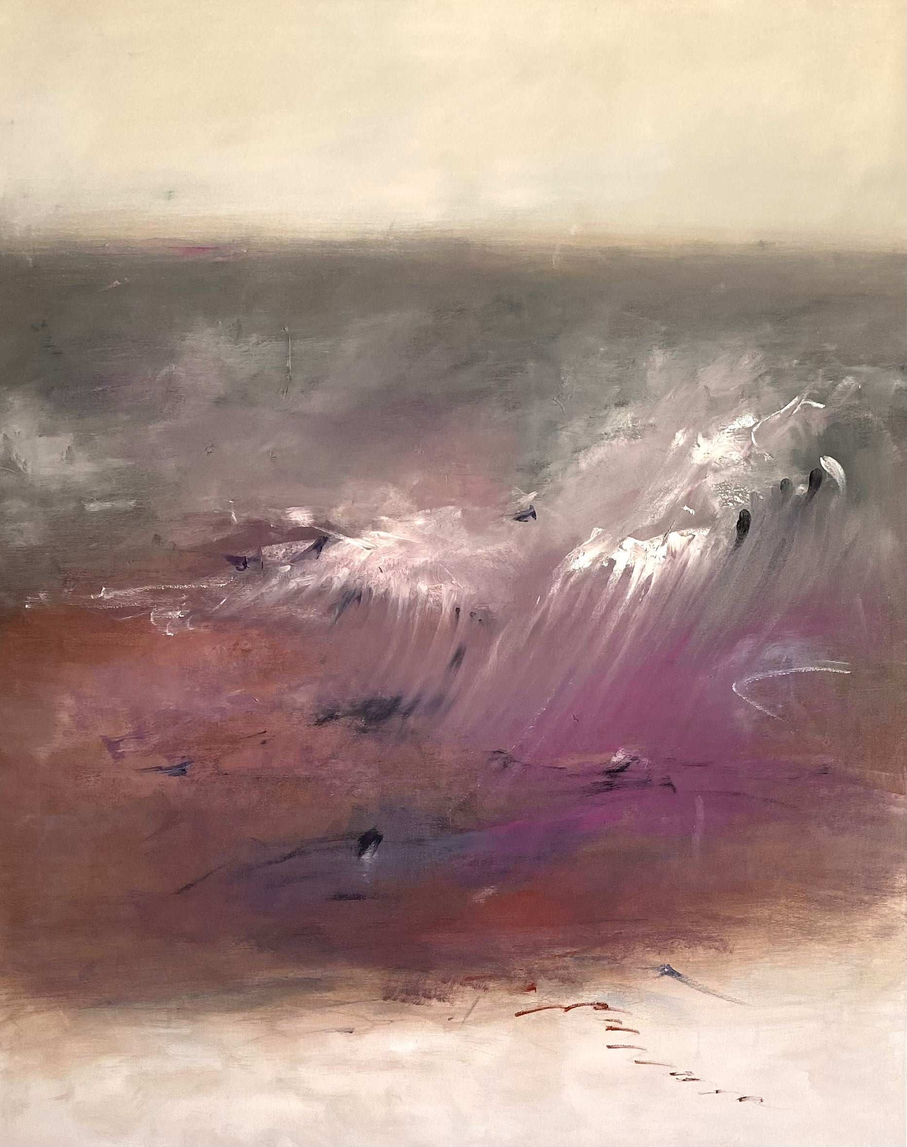80x100 Your impression. Whispers of waves in lavender light. Footsteps fade into the dreaming night
