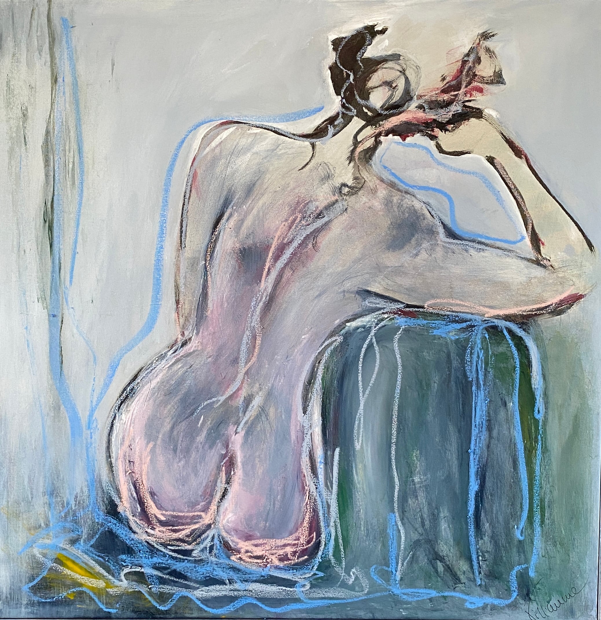 Lady 80x80
Acrylic and oil pastel
tilbud 2500,-